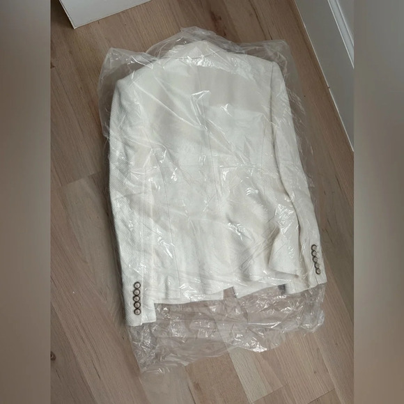 Veronica Beard Reagan Cotton Blend Dickey Jacket White Cream - Picture 4 of 5